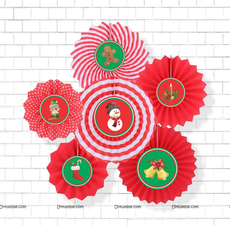 Party Venue Decor-Paper Fan Decorations
