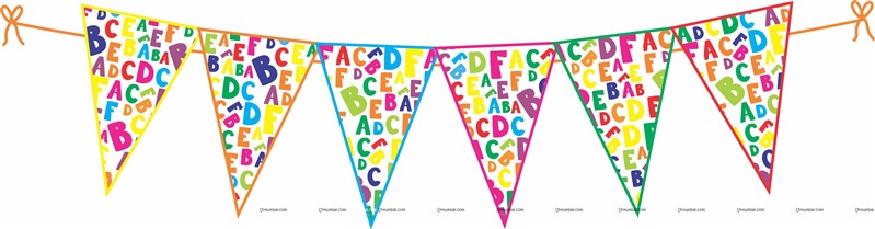 Alphabet Theme  Triangle Bunting