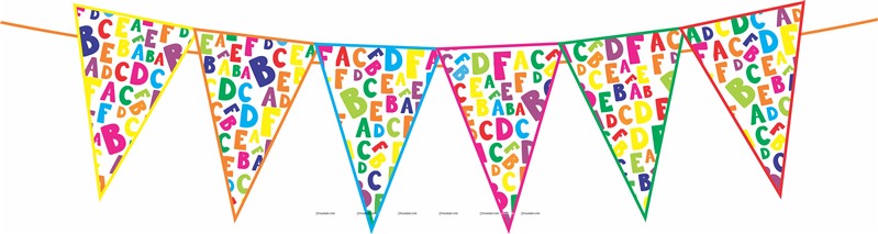Alphabet Theme  Triangle Bunting