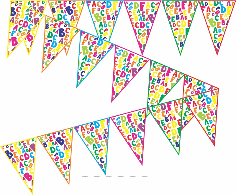 Alphabet Theme  Triangle Bunting