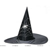 Black Color Spider Web Witch Hat