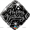 Black Happy birthday Foil balloon