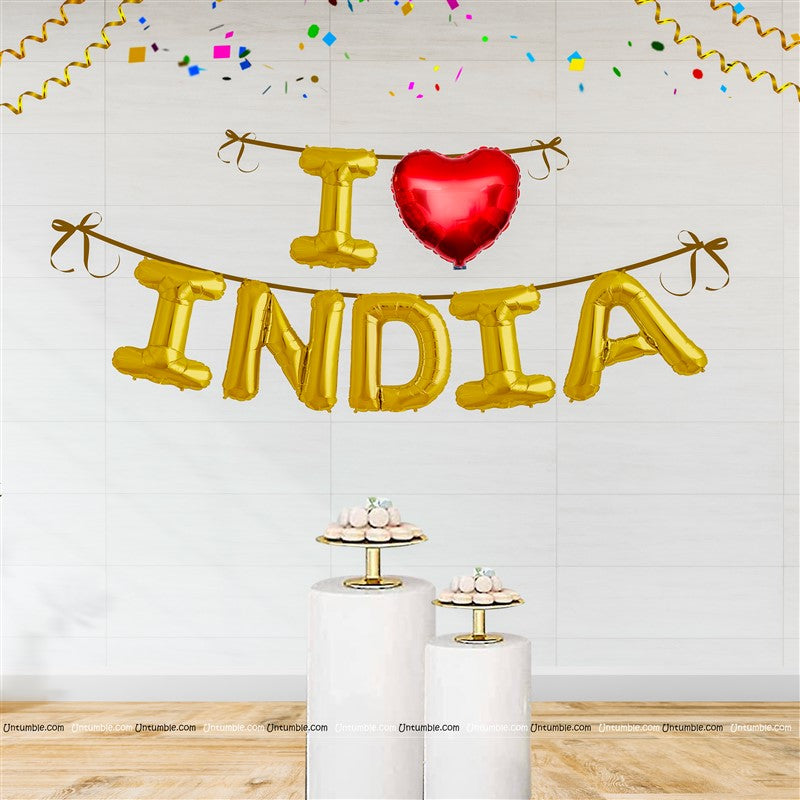 I Love India Foil Balloon Set