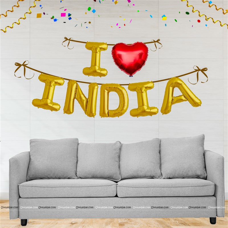I Love India Foil Balloon Set