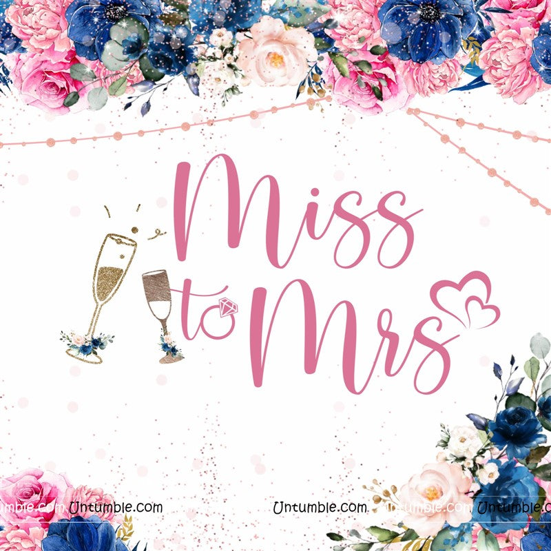 Miss To Mrs Floral Backdrop