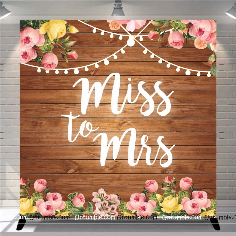 Miss To Mrs Wooden Backdrop