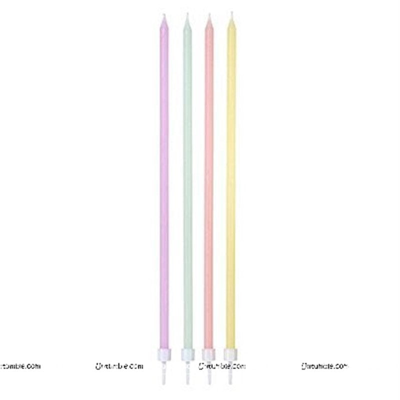 Pastel Straight Candles (Pack of 8 )