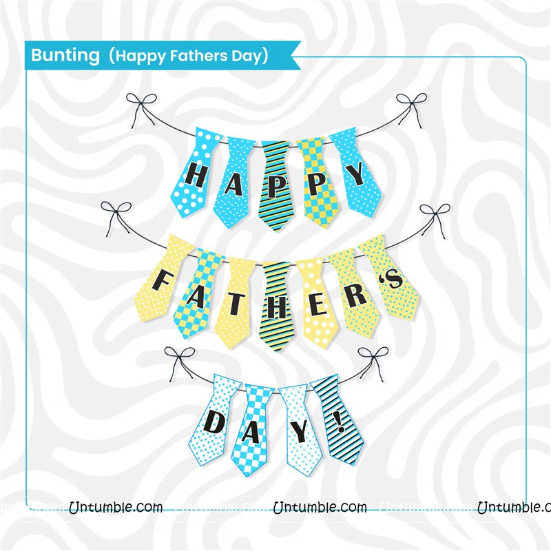 Father's Day Decor With Happy Father's Day Bunting and Photobooth Props