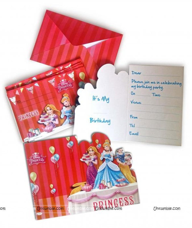 Disney Princess Invitations(set of 10 )