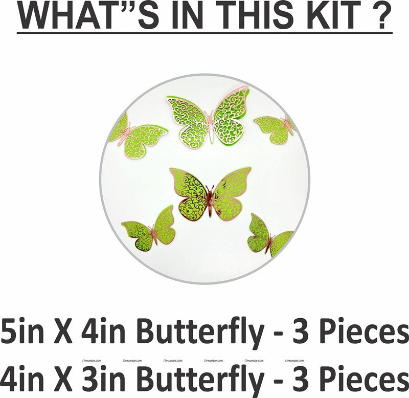 Green Butterfly Party Decor Stickers- 1 Set