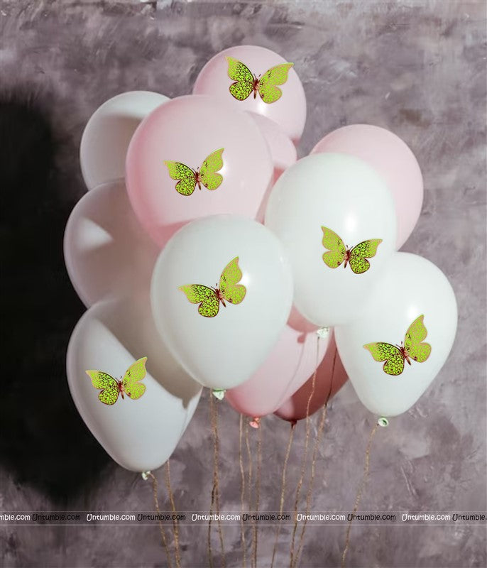Green Butterfly Party Decor Stickers- 1 Set