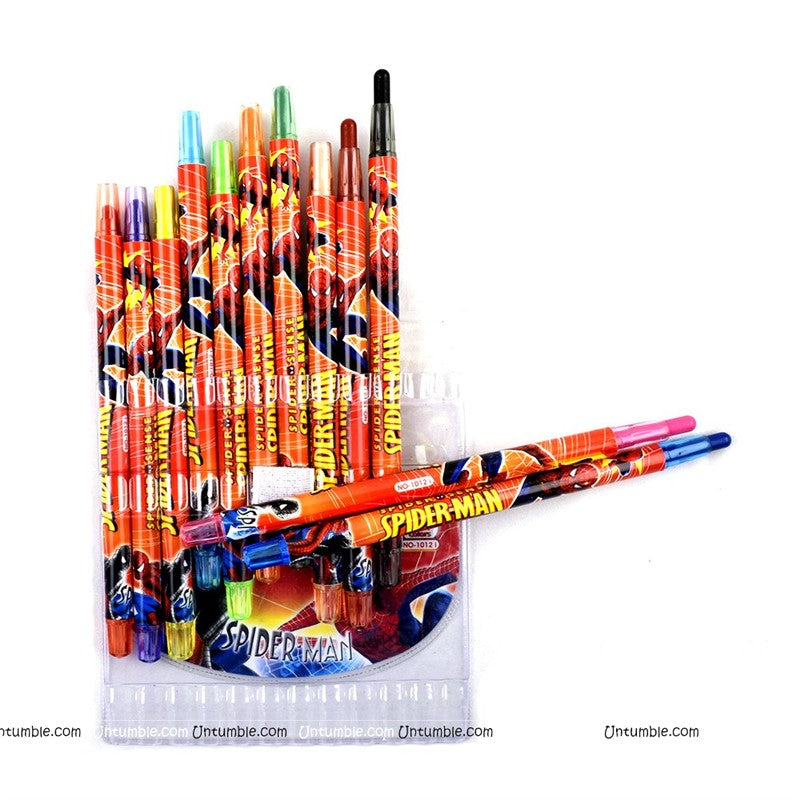 Spiderman theme Crayon color Pencils