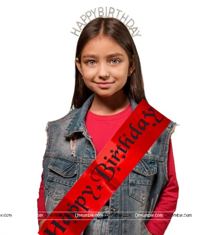 Tiara and Red Sash Prop Set