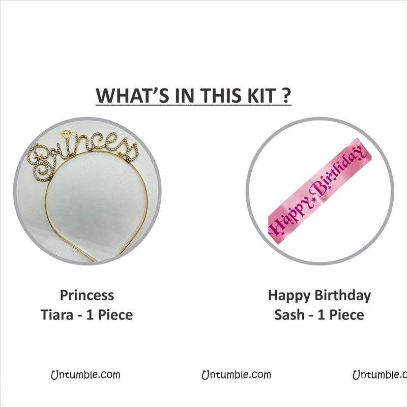 Princess Tiara and Pink Sash Prop Set