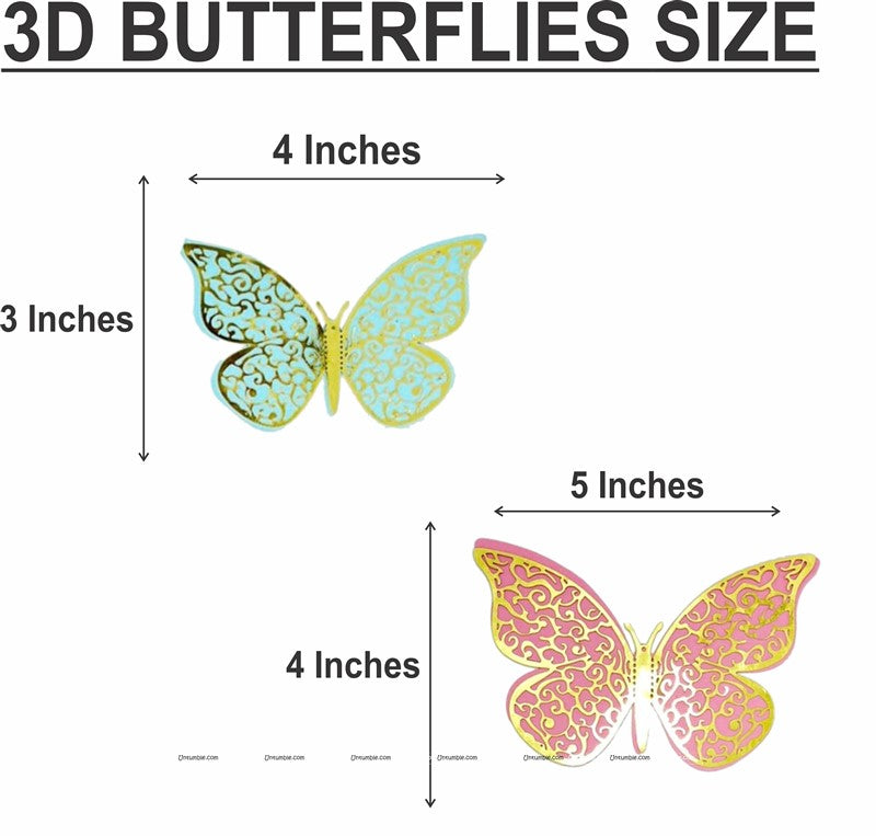 Multicolor Butterfly Party Decor Stickers - 1 Set