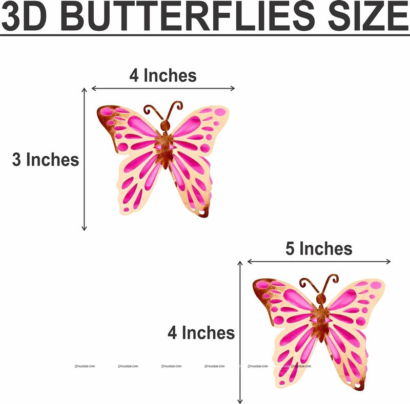 Gold and Pink Butterfly Party Decor Stickers- 1 Set