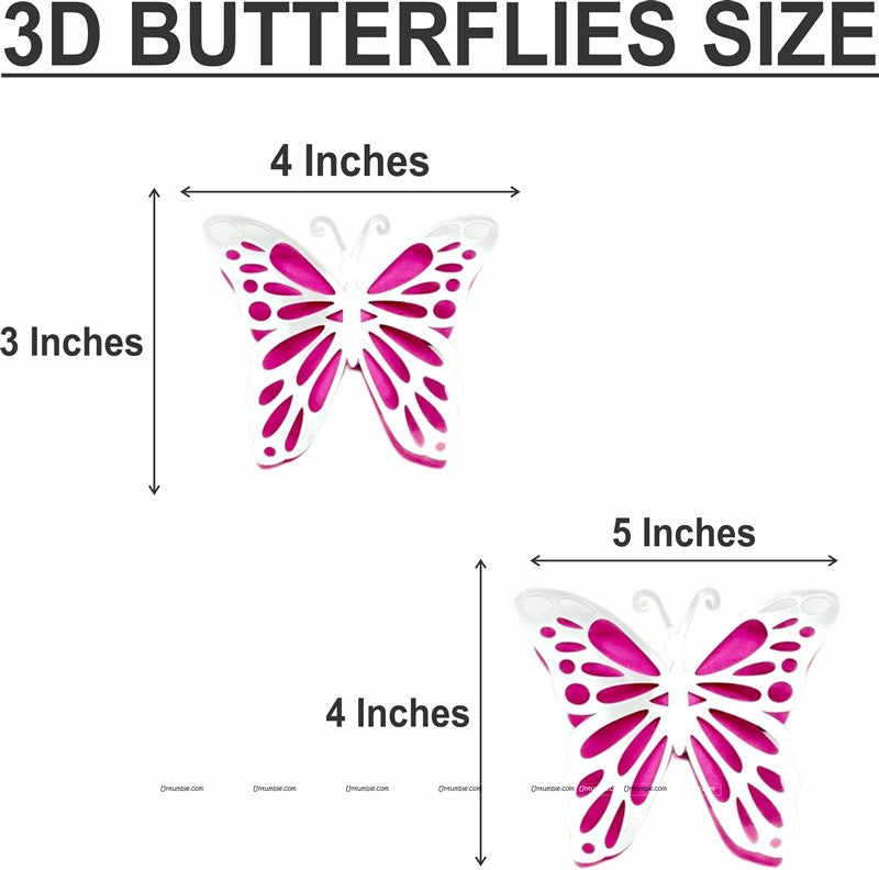 Silver and Pink Butterfly Party Decor Stickers- 1 Set