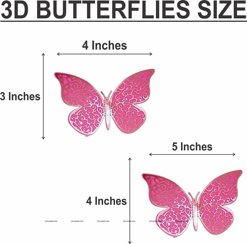 Light Pink Butterfly Party Decor Stickers- 1 Set