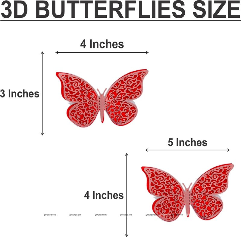 Red Butterfly Party Decor Stickers- 1 Set