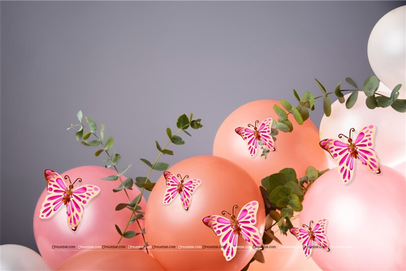 Gold and Pink Butterfly Party Decor Stickers- 1 Set