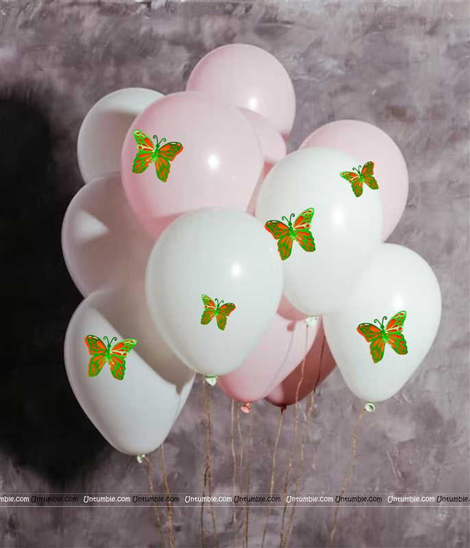 Green & Orange Butterfly Decor Stickers- 1 Set