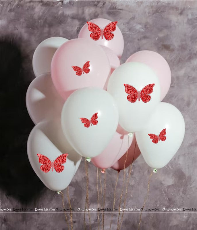 Red Butterfly Party Decor Stickers- 1 Set