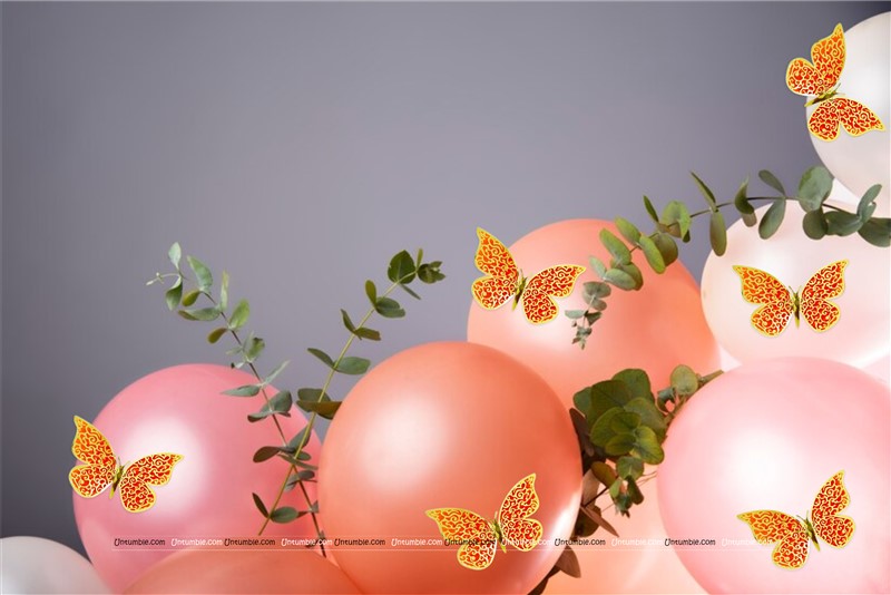 Orange Color Butterfly Party Decor Stickers- 1 Set