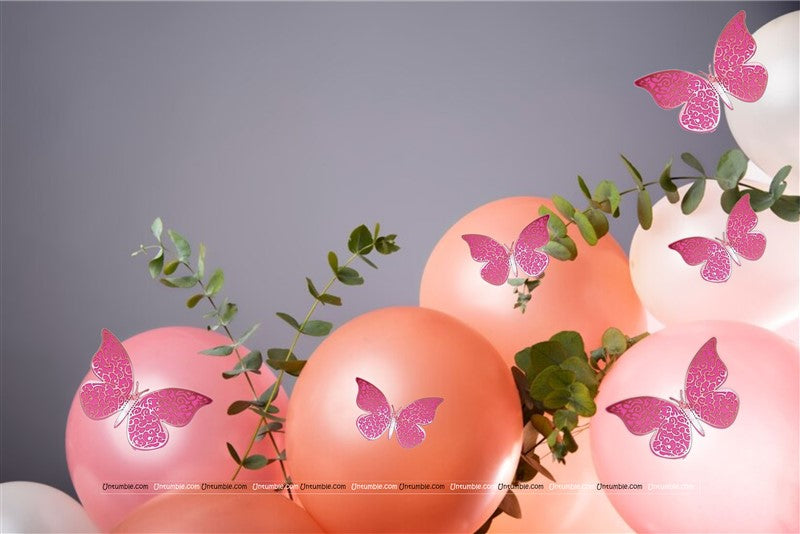 Light Pink Butterfly Party Decor Stickers- 1 Set