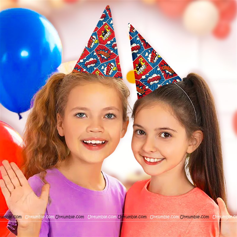 Super hero Red & Blue Hats